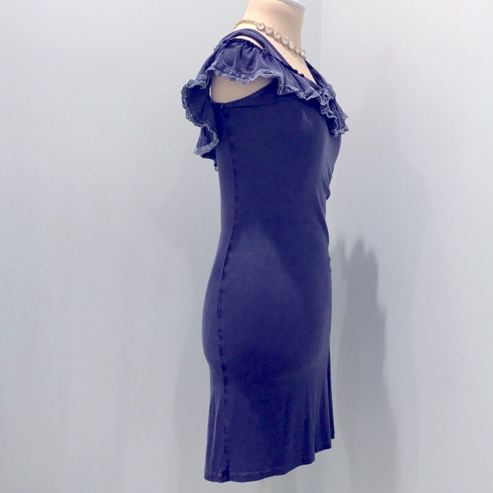 💯✅ AUTHENTIC FREE PEOPLE RUFFLE TRIM NECK DRESS - Picture 4 of 6